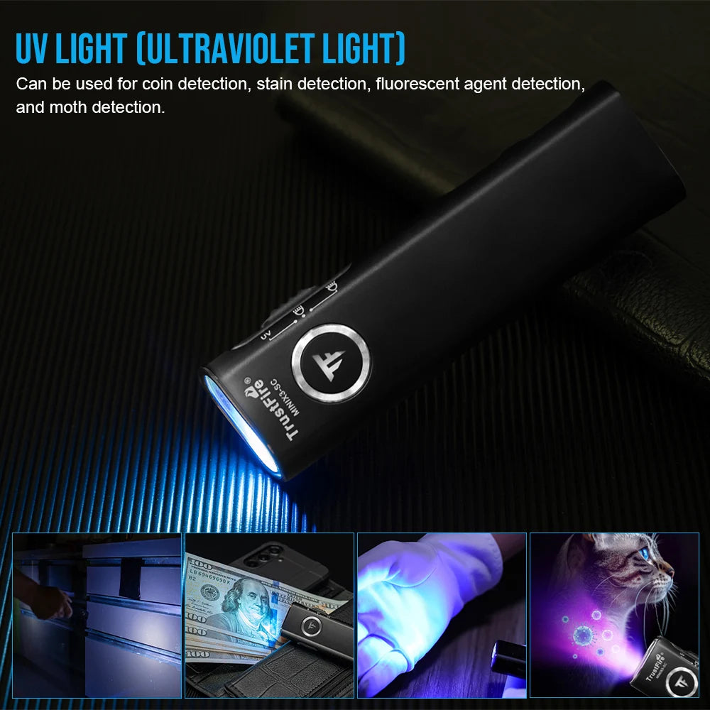 TrustFire Minix3 Sc 3 In 1 Rechargeable UV EDC Flashlight