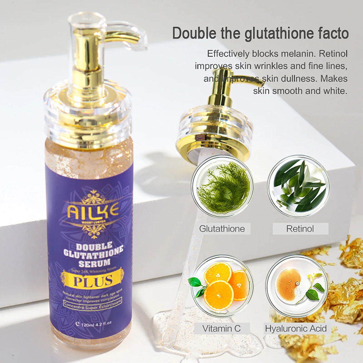 AILKE Double Glutathione Whitening Serum For Dark Spot Correction