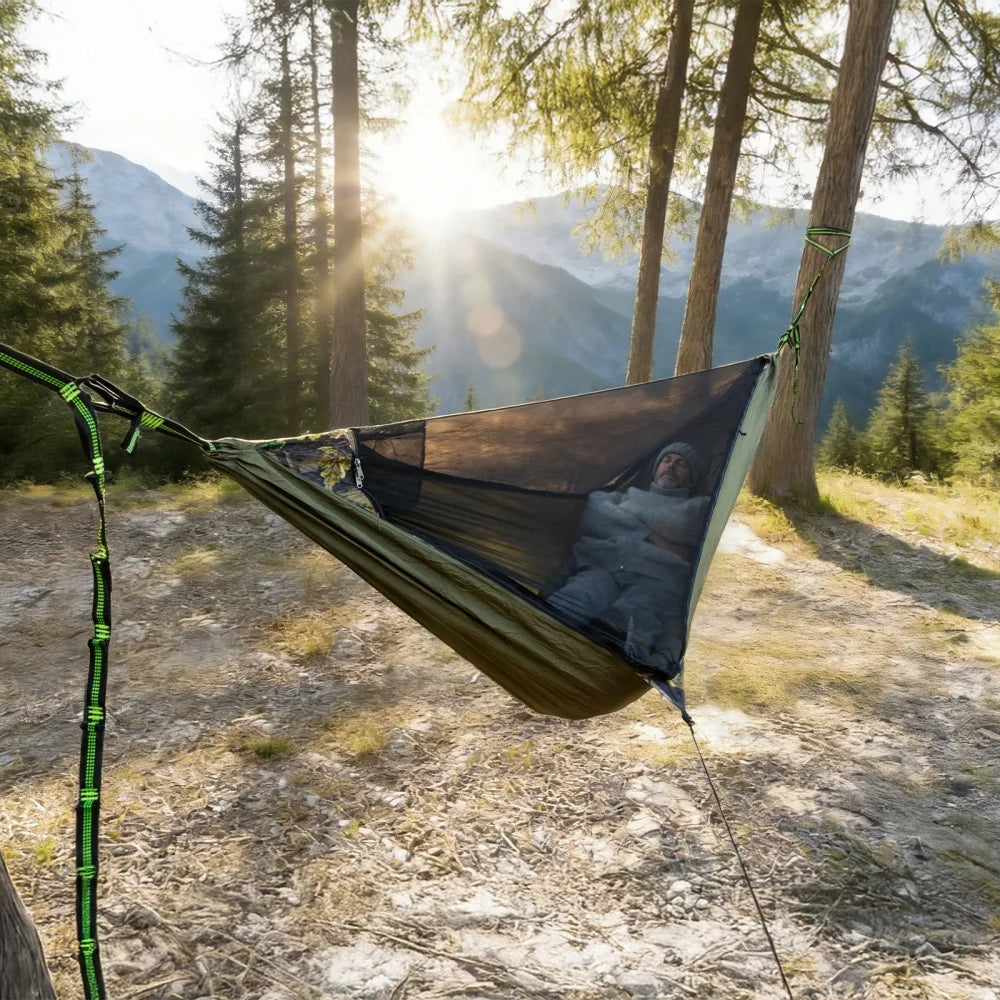 Night Cat Portable Lightweight Mosquito Net Camping Hammock