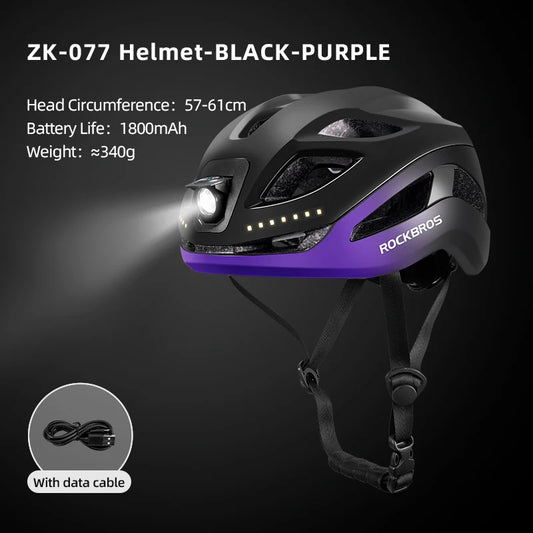Rockbros Rechargeable Led Cycling Helmet For Night Safety