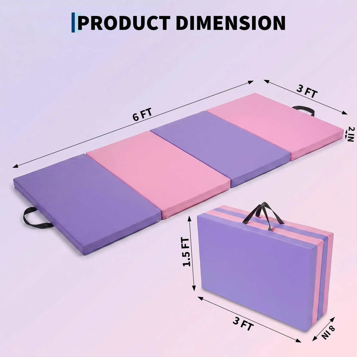 HiMISS Foldable Gymnastics Mat For Home Gym Exercise Yoga