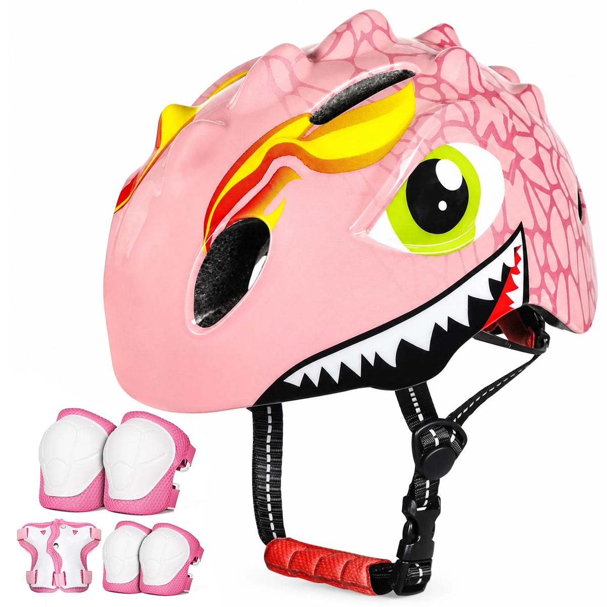 Victgoal Kids Bike Helmet Protective Gear Set With Pads And Bell