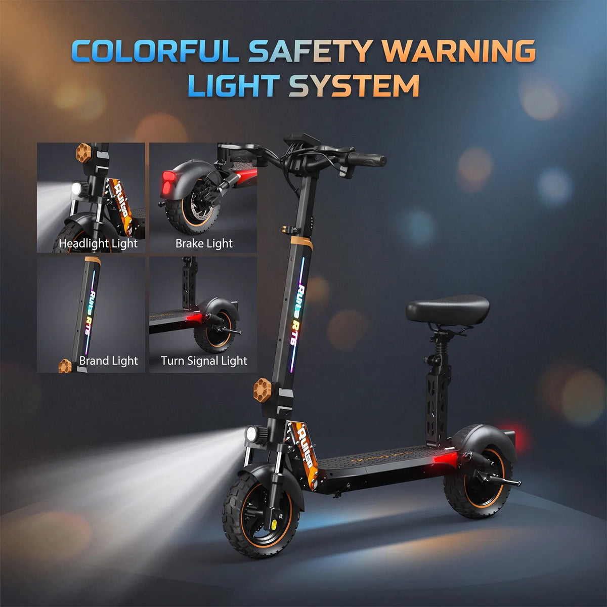 800W Adult Electric Scooter with Seat, 48V 18.2Ah Battery, Up to 34 Miles Range, 10" Tires, Lightweight Foldable Commuter