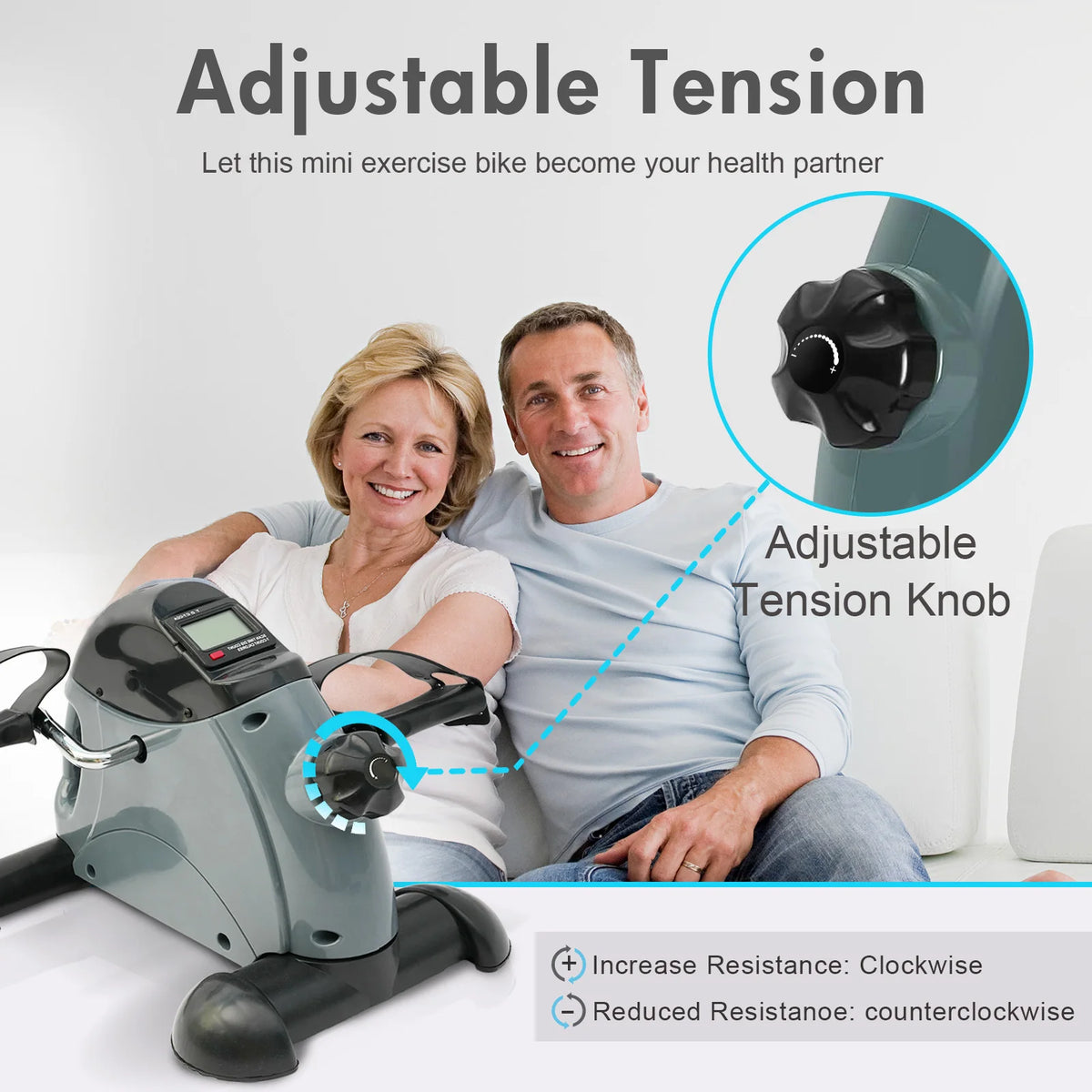 Mini Motorized Pedal Exerciser Featuring Digital LCD Display