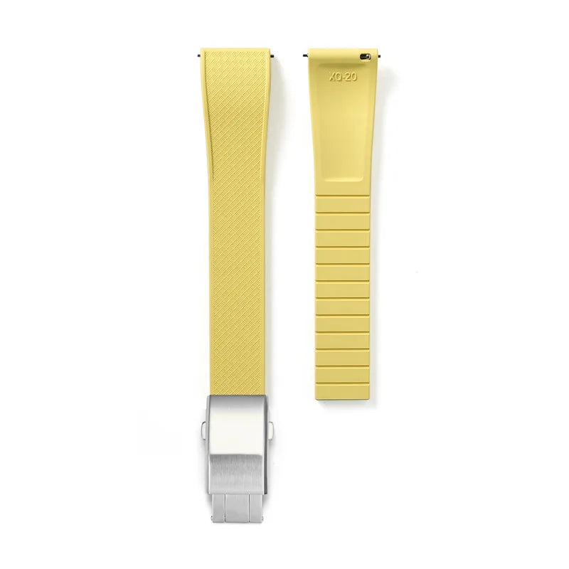 FKM Fluoro Rubber Watch Band With Quick Release Folding Buckle