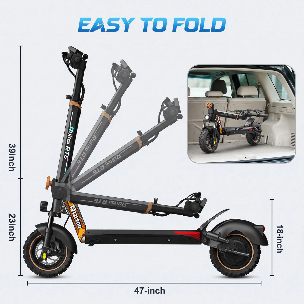 800W Adult Electric Scooter with Seat, 48V 18.2Ah Battery, Up to 34 Miles Range, 10" Tires, Lightweight Foldable Commuter