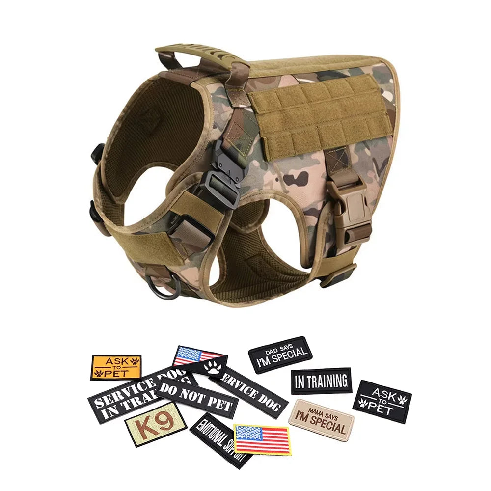 Tactical Military Nylon Dog Harness Vest Accessories Set