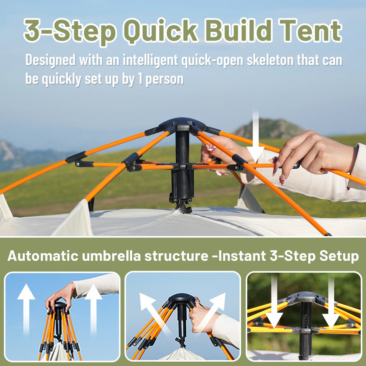 Pakicetus Instant Auto Pop Up Sun and Rain Shelter Tent