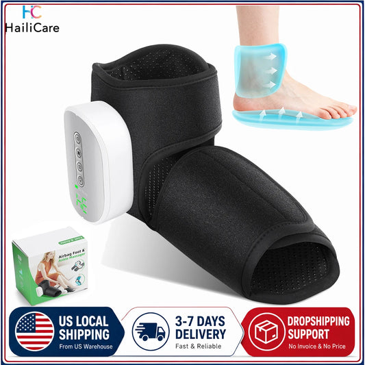 Hailicare Cordless Heated Ankle Brace Dual Airbag Kneading Foot Support