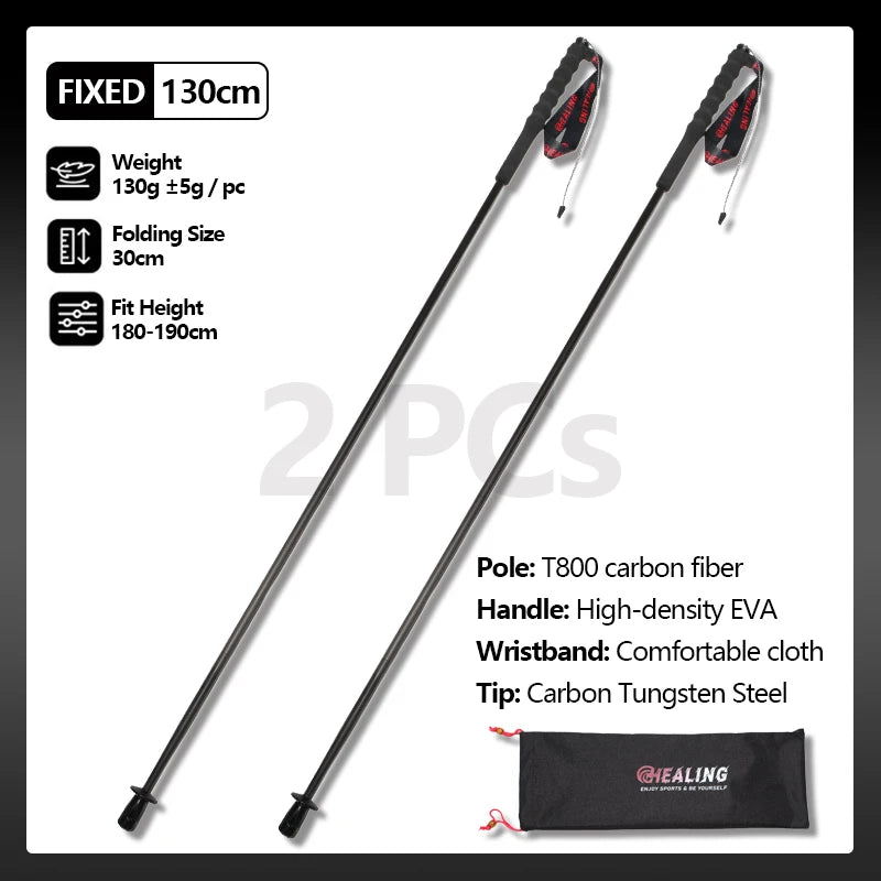 Okhealing Carbon Fiber Antishock Trekking Poles For Hiking And Camping