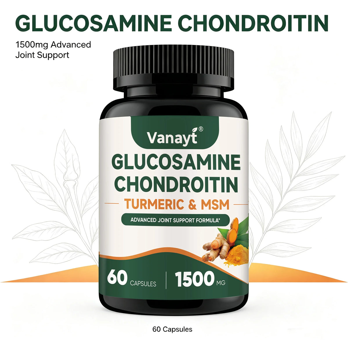 Vanayt Glucosamine Chondroitin Turmeric MSM Capsules Joint Support