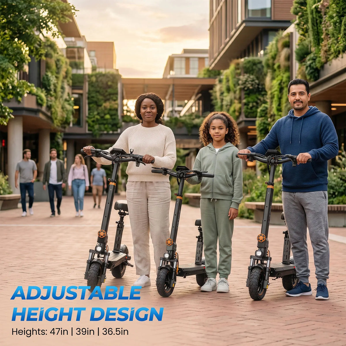 800W Adult Electric Scooter with Seat, 48V 18.2Ah Battery, Up to 34 Miles Range, 10" Tires, Lightweight Foldable Commuter