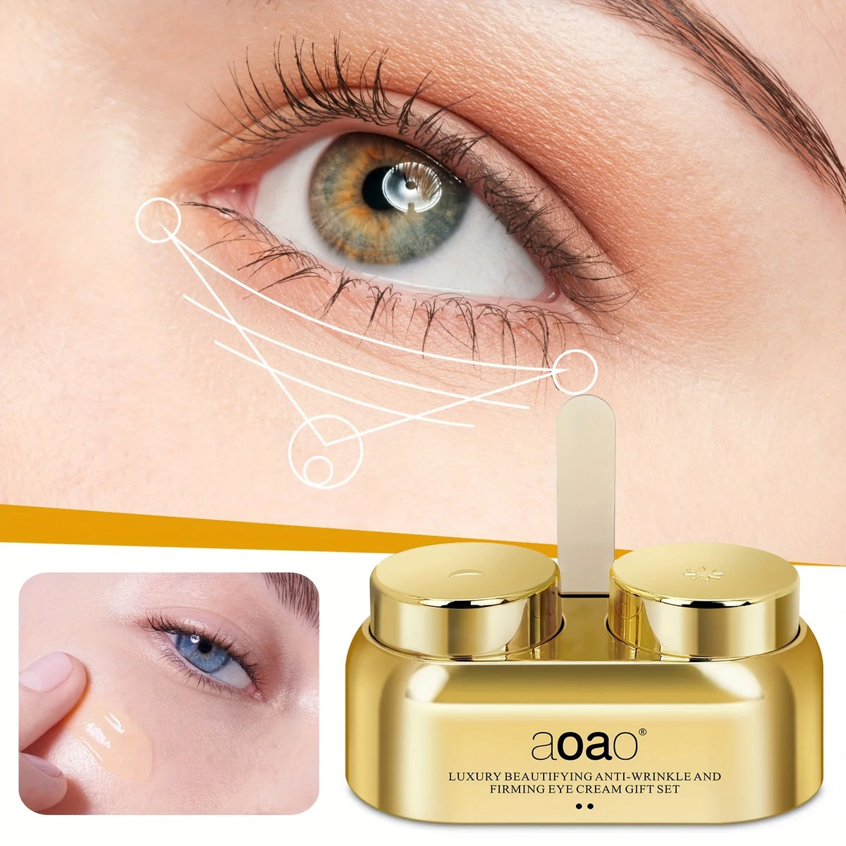 Day and Night Eye Cream Firming & Hydrating Set – with Niacinamide, Hyaluronic Acid for Eye Area Moisturizing and Skin Care.