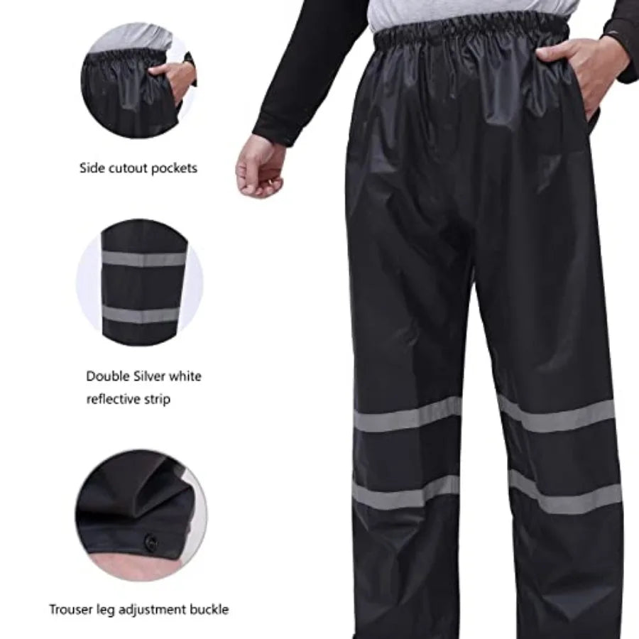 High Visibility Reflective Rain Suit Waterproof Jacket With Pants