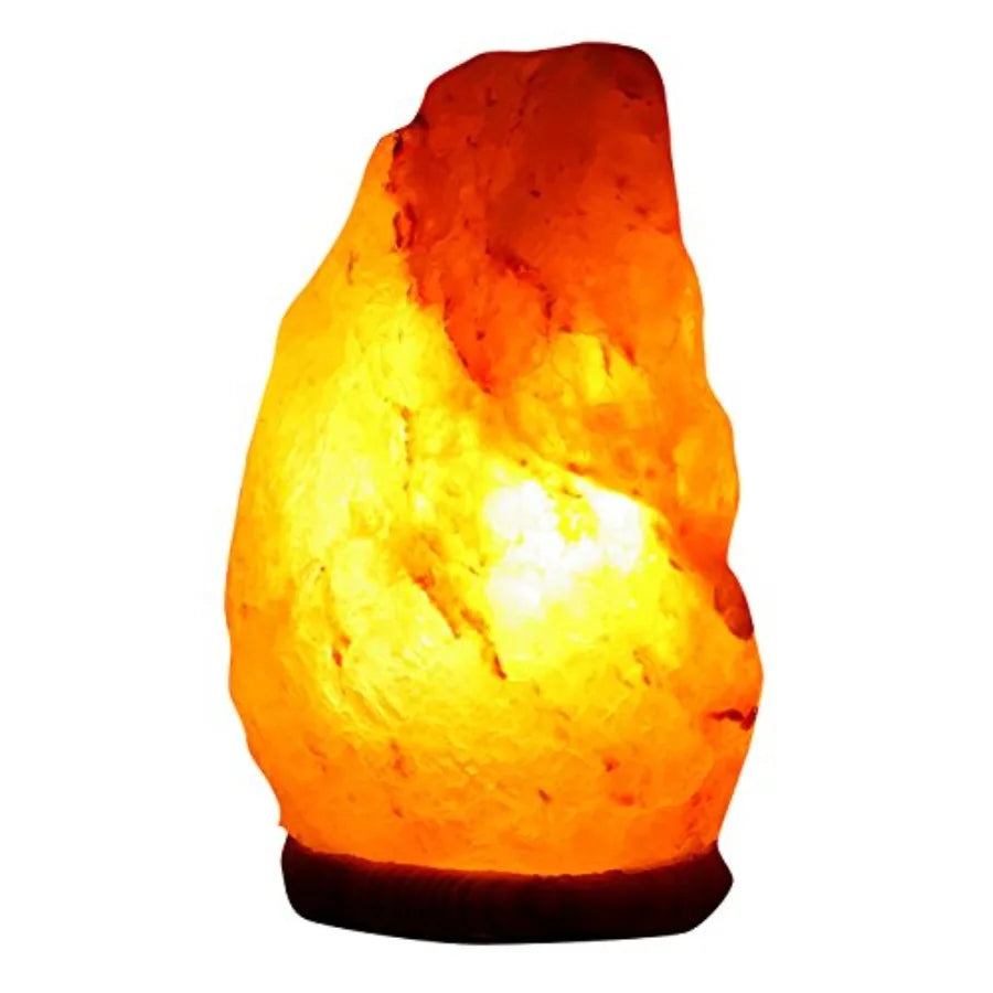 Natural Hand Carved Himalayan Salt Lamp With Wooden Base