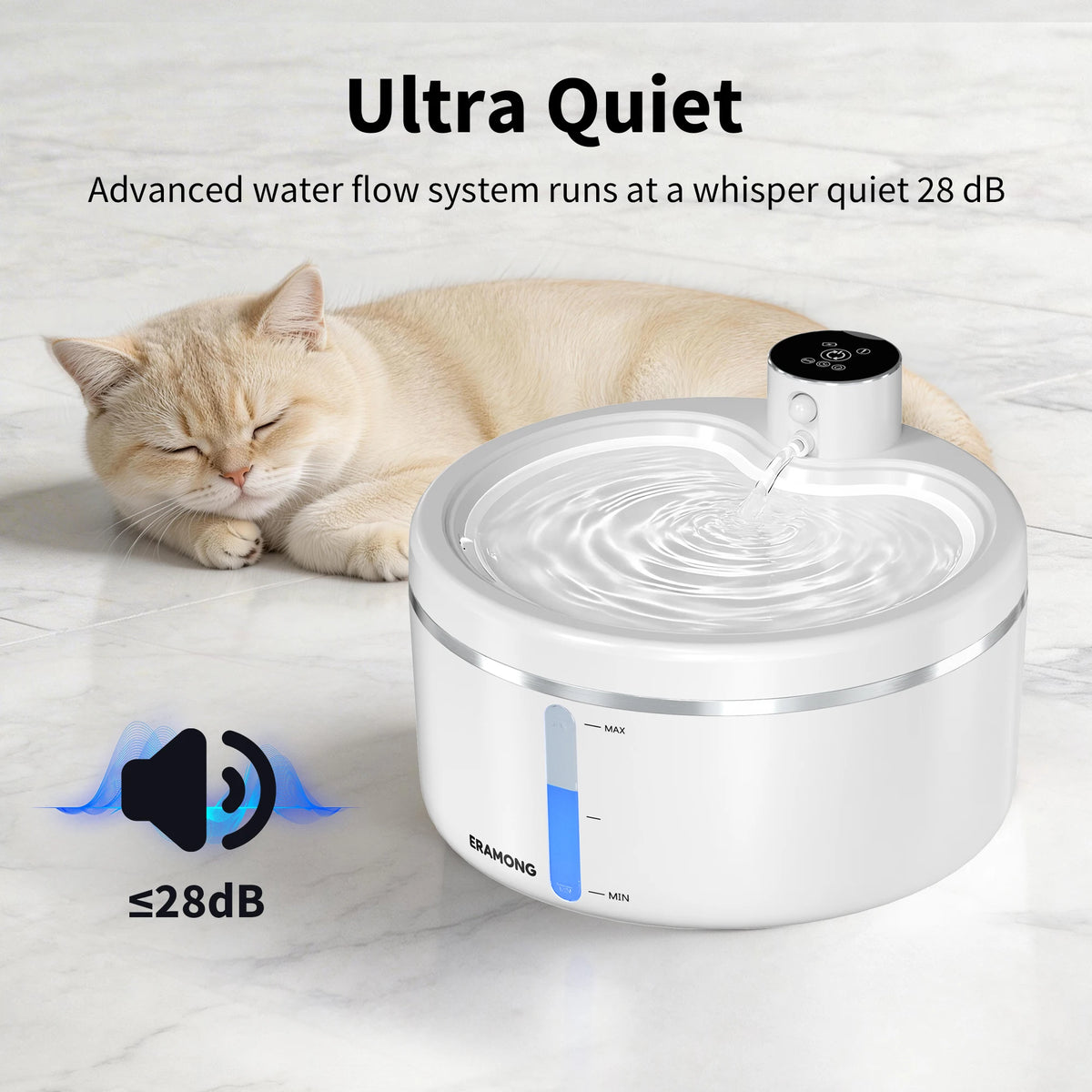 ERAMONG Wireless Intelligent Pet Water Fountain Dispenser