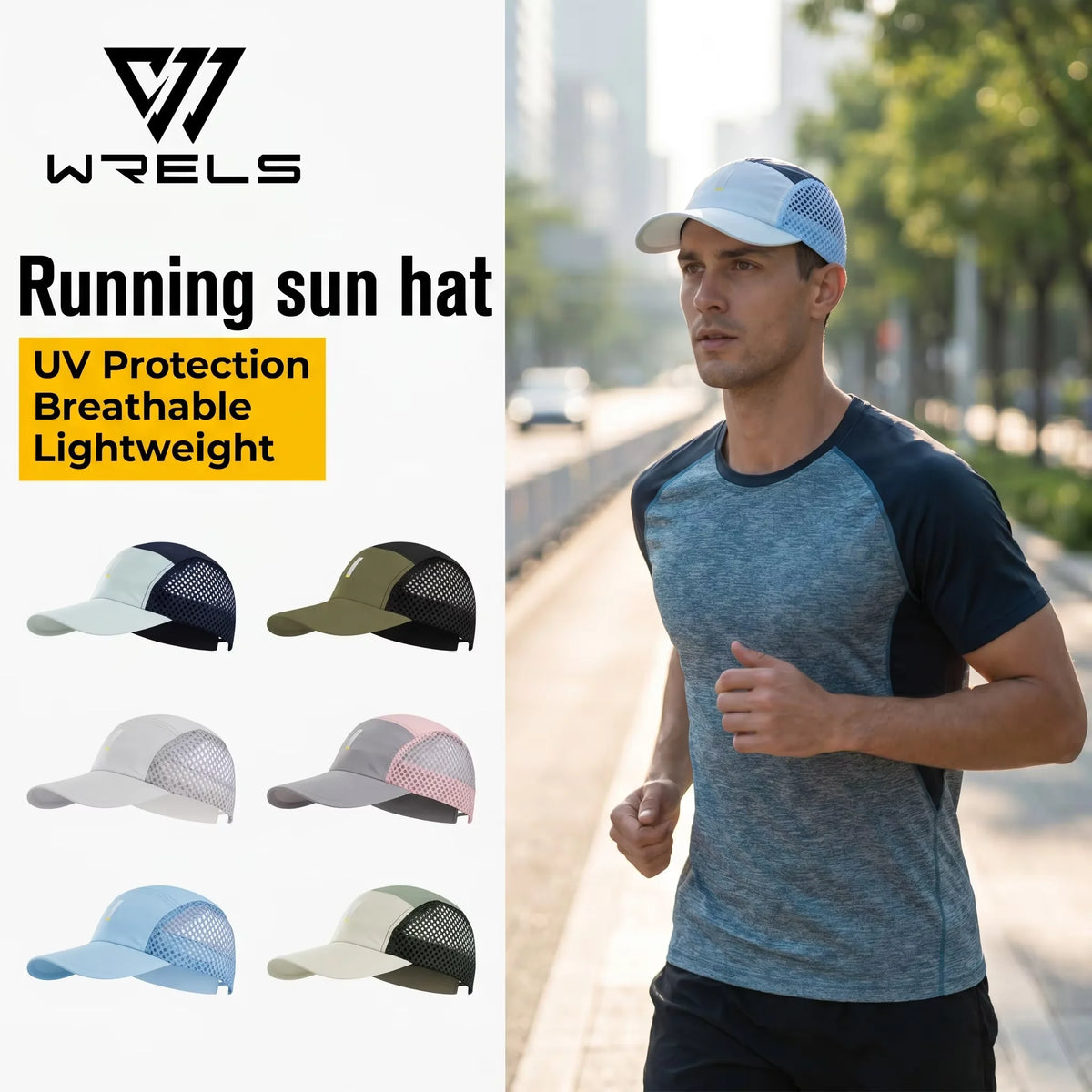 WRELS Lightweight Running Sun Hat With UV Protection And Breathable Design