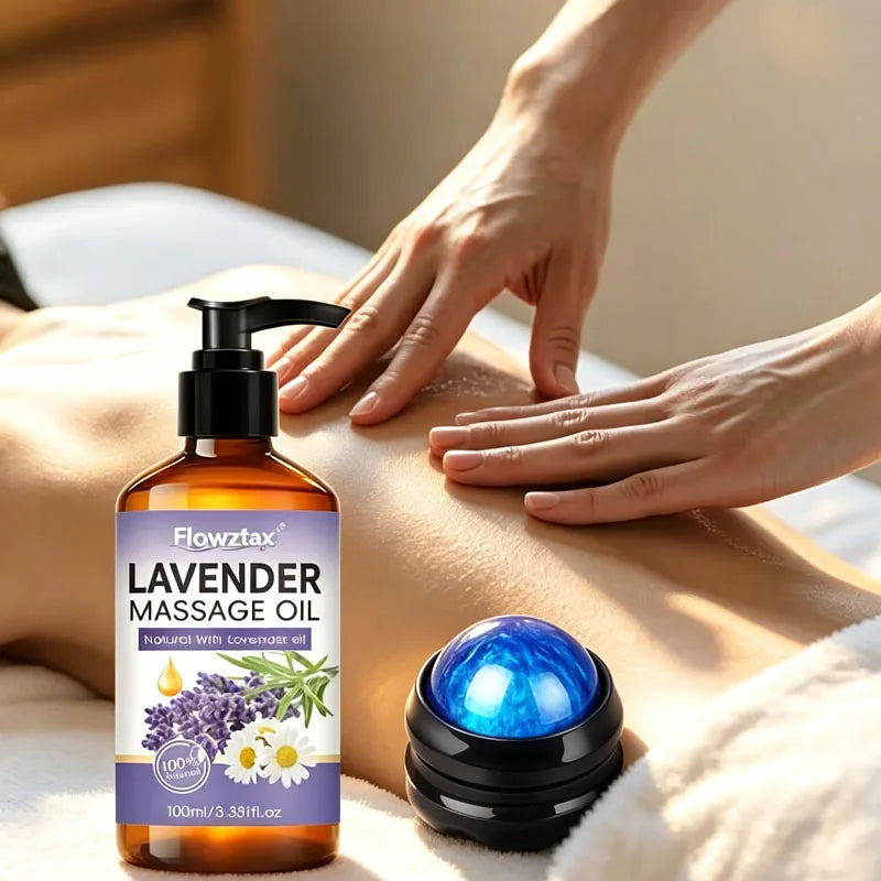Pure Castor Oil Moisturizer Hair Skin Nails With Massage Balls