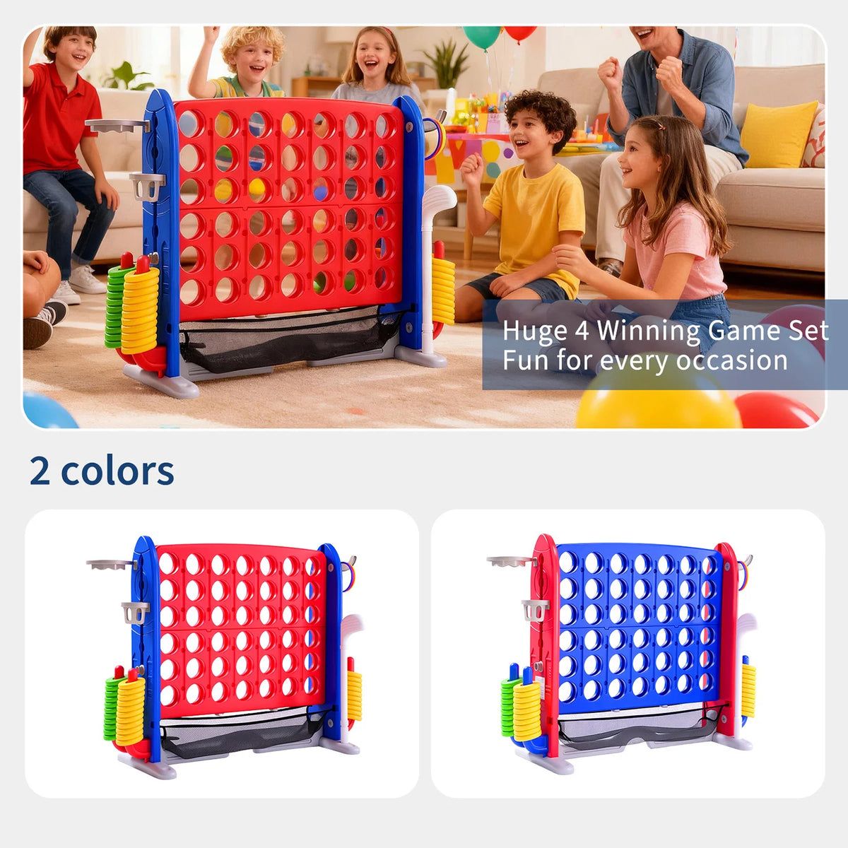 Giant Connect Basketball Hoop Ring Toss Outdoor Yard Game