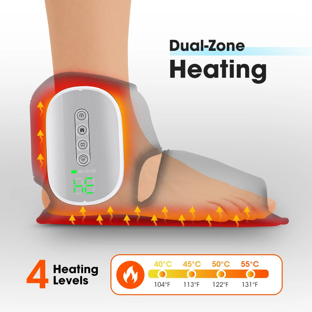 Hailicare Cordless Heated Ankle Brace Dual Airbag Kneading Foot Support
