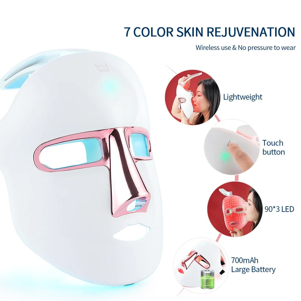 Foreverlily Wireless LED Photon Face Mask For Skin Rejuvenation Tightening