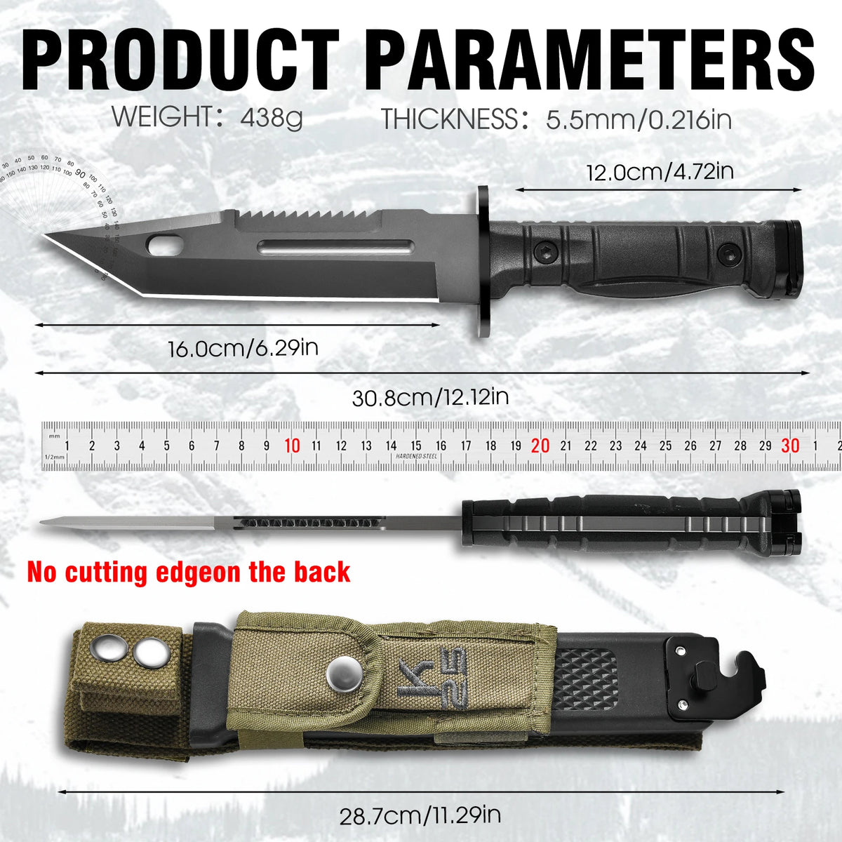 Portable Outdoor Knife with Fixed Blade, High-Quality Straight Knife, Suitable for Fishing, Mountaineering Exploration, Survival Training and Camping Activities. A Premium Gift for Men, Comes with a Knife Sheath.