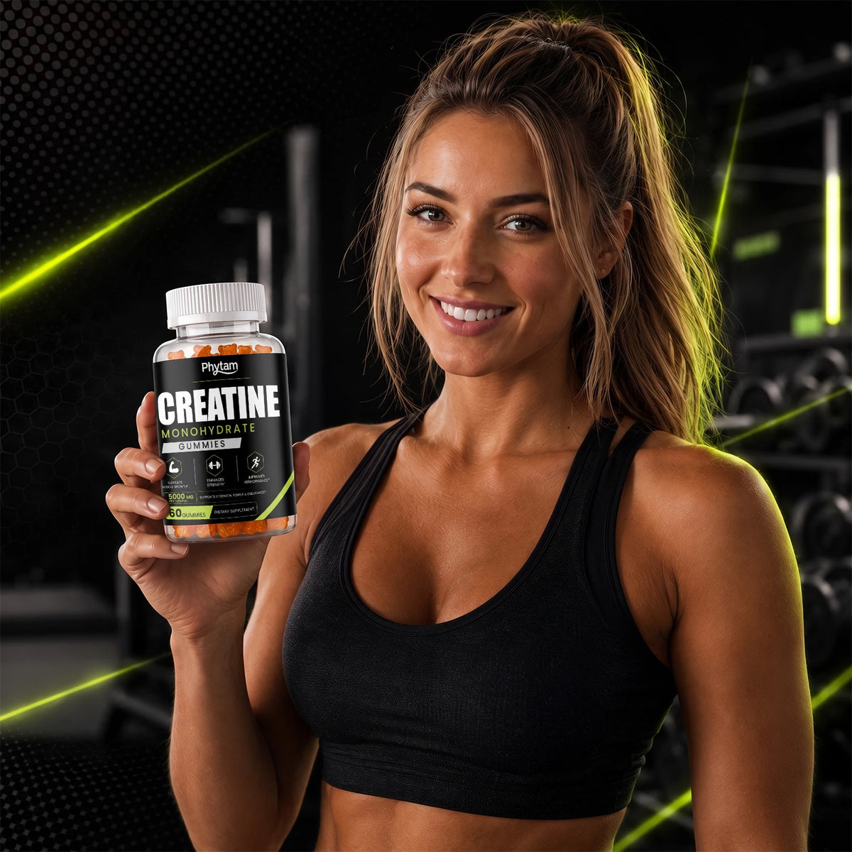 Phytam Charge Creatine Monohydrate Bear Gummies For Athletic Performance