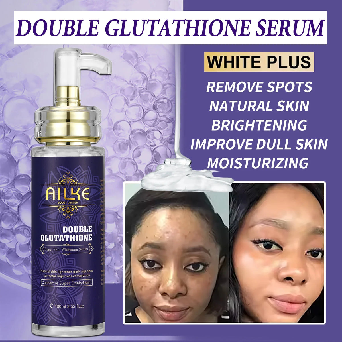 AILKE Glutathione Brightening Skin Care Kit With Lotion And Serum