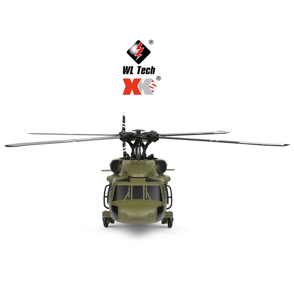 UH-60L Brushless RC Helicopter 4 Channels Remote Control Helicopters with Gyroscope and LED Light Durable Airplane Toy Wltoys K170
