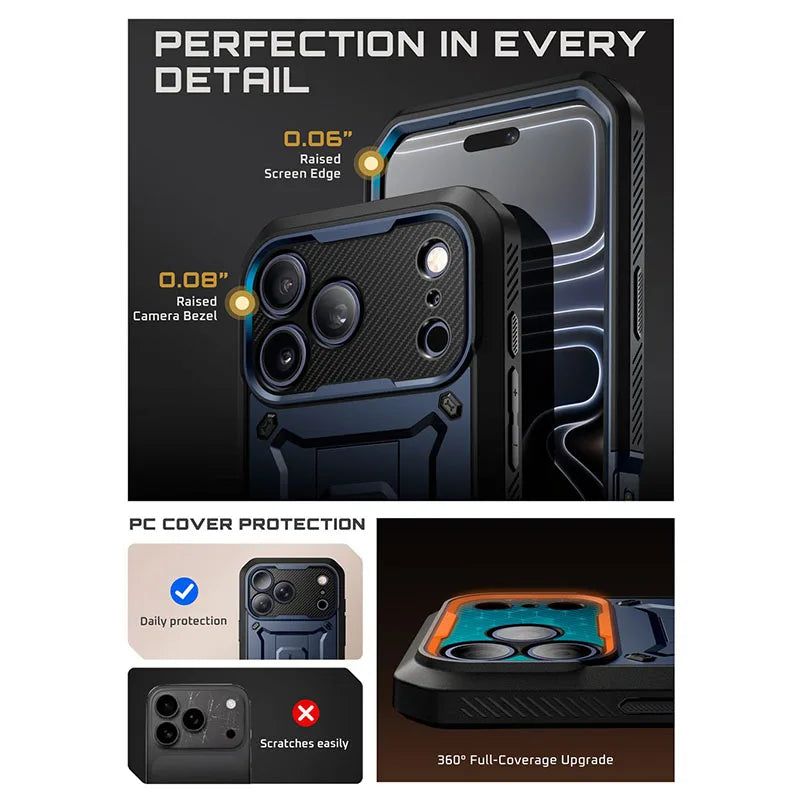 SUPCASE Rugged Shockproof iPhone Case With Stand And Screen Protector