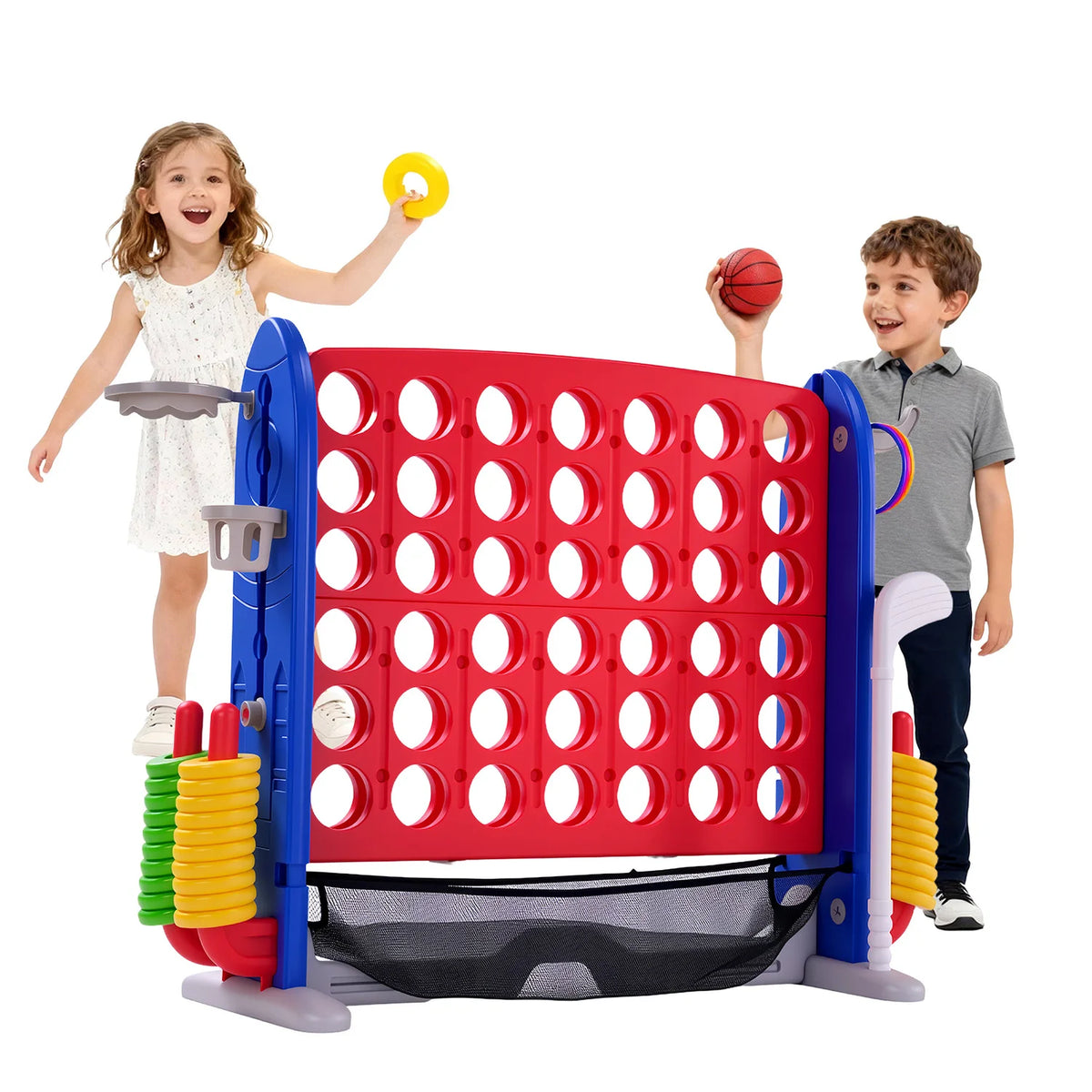 Giant Connect Basketball Hoop Ring Toss Outdoor Yard Game