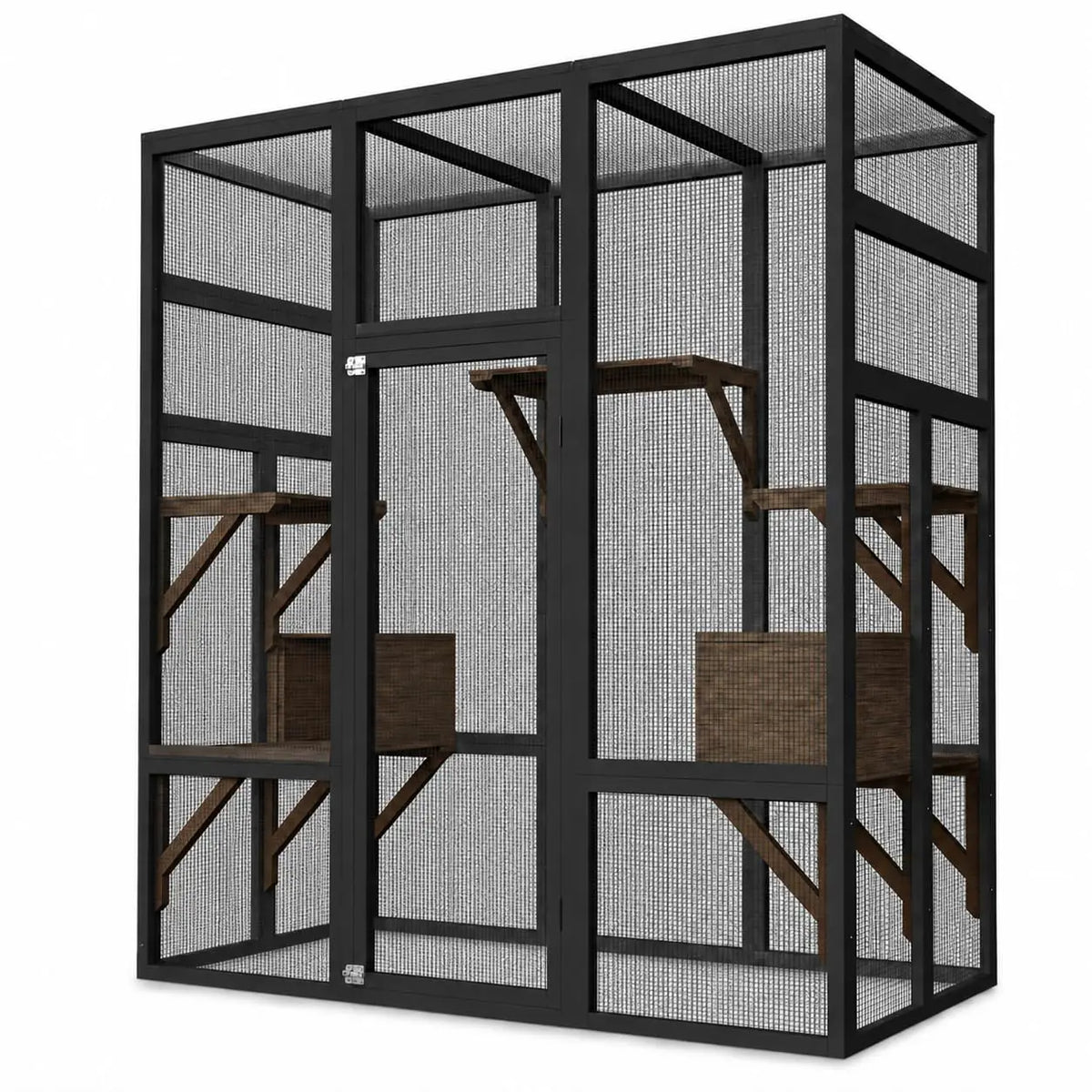 HiMiss Outdoor Wooden Cat Enclosure With Waterproof Roof