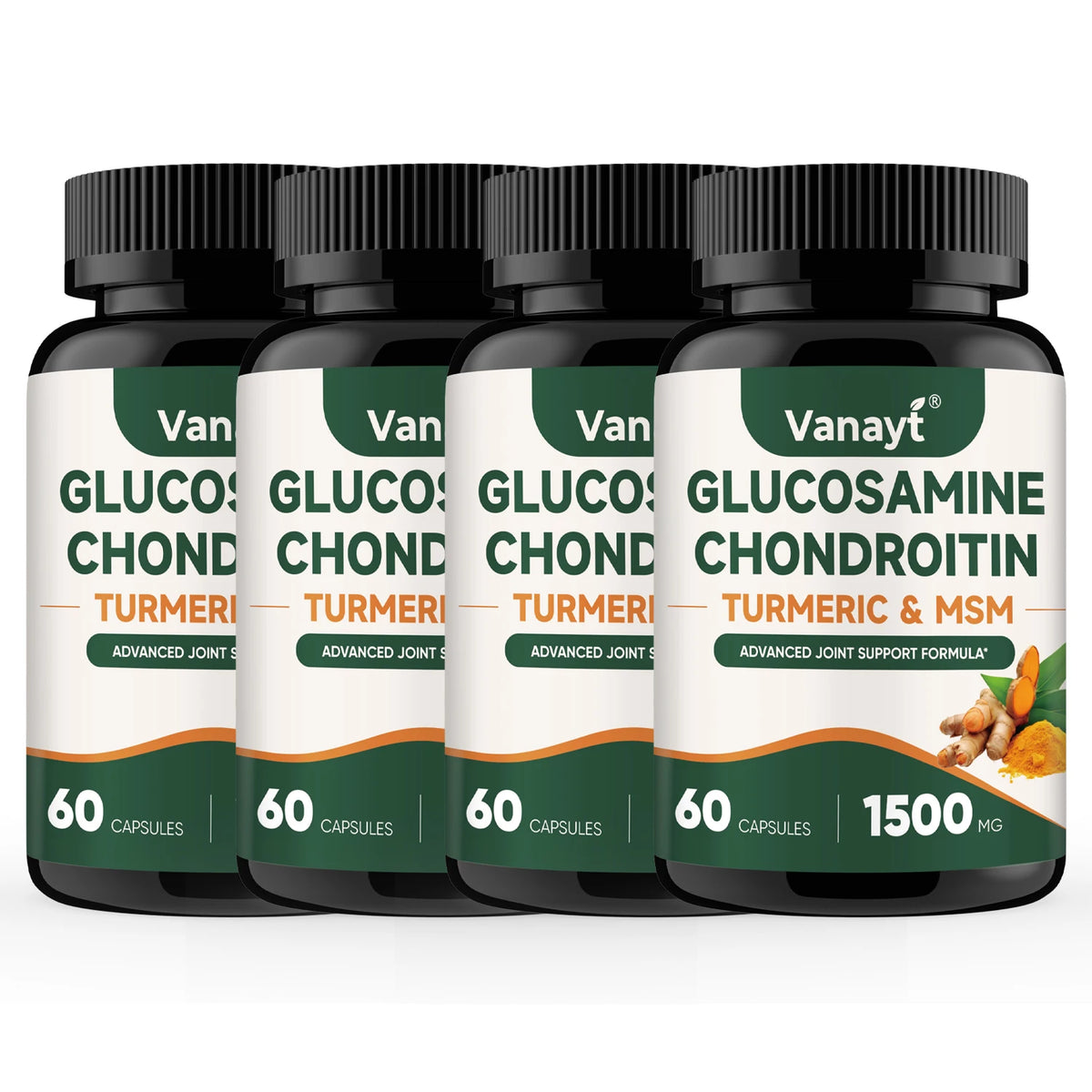 Vanayt Glucosamine Chondroitin Turmeric MSM Capsules Joint Support
