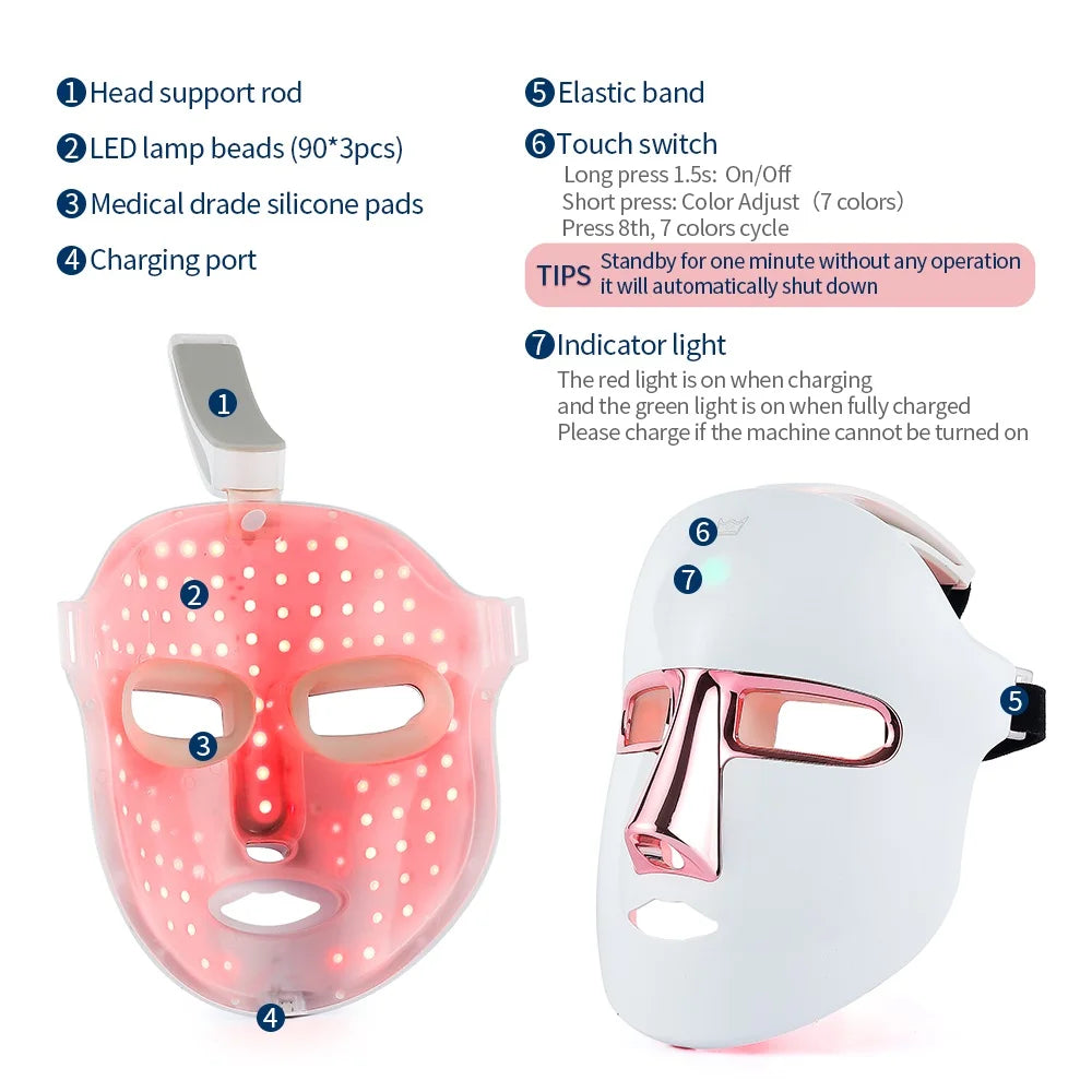 Foreverlily Wireless LED Photon Face Mask For Skin Rejuvenation Tightening